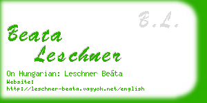 beata leschner business card